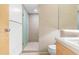 Stylish bathroom boasts a minimalist design, featuring a walk-in shower and modern vanity, creating a clean and contemporary aesthetic at 525 E Willetta St # 2, Phoenix, AZ 85004