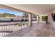 Covered patio offering mountain views, stucco walls, and beautiful desert landscaping at 1327 E Le Marche Ave, Phoenix, AZ 85022