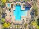 Aerial view of a community pool with many lounge chairs at 2040 N Dome Rock --, Mesa, AZ 85207
