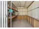This shed has wooden shelving and a concrete floor at 2145 N Silverton St, Mesa, AZ 85203