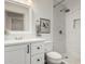 Bright bathroom features a marble shower and white vanity with drawers at 3872 S Seton Ave, Gilbert, AZ 85297