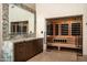 Luxury bathroom featuring a sauna, marble countertops, and modern fixtures at 9643 E Cintarosa Pass, Scottsdale, AZ 85262