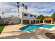 Beautiful backyard pool with covered patio and lush landscaping for ultimate relaxation and enjoyment at 8438 E Stella Ln, Scottsdale, AZ 85250
