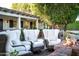 Inviting outdoor patio area with comfortable seating around a cozy fire pit at 8602 E Gary Rd, Scottsdale, AZ 85260