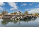 Lagos Vistoso community entrance with a beautiful water feature and desert landscaping at 897 E Cherry Hills Dr, Chandler, AZ 85249