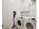 Laundry room featuring a washer, dryer, and built-in shelving for storage at 16420 N Thompson Peak Pkwy # 2091, Scottsdale, AZ 85260