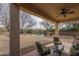 Covered patio and seating area overlooking the pool and desert landscape at 1712 W Aloe Vera Dr, Phoenix, AZ 85085