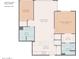 Floorplan for unit #1427 includes 2 bedrooms, 2 baths, kitchen, living room, and WIC at 4808 N 24Th St # 1427, Phoenix, AZ 85016