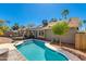 Inviting backyard pool with tiled trim, patio area, and landscaping at 3544 E Tonto Ln, Phoenix, AZ 85050