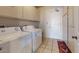 Functional laundry room with washer, dryer, and storage cabinets at 4014 W Anderson Dr, Glendale, AZ 85308