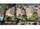 Aerial view features backyard pools, and a backyard gazebo, along with a well-maintained lawn and privacy fence at 6071 S Topaz Pl, Chandler, AZ 85249