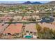 Aerial view of the homes in the community, highlighting the tiled roofs and neighborhood layout at 7201 E Sandia Cir, Mesa, AZ 85207