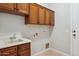 Laundry room with washer/dryer hookups and lots of cabinet space at 7201 E Sandia Cir, Mesa, AZ 85207
