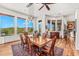 Bright dining room with wood floors, large windows, and scenic outdoor views at 9630 E Preserve Way, Scottsdale, AZ 85262