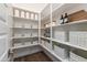 Walk-in pantry with custom shelving provides generous storage space for kitchen essentials at 10511 E Diffraction Ave, Mesa, AZ 85212