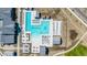 Overhead view of the community pool featuring in-pool branding and ample seating at 2475 W Spaulding Ave, Apache Junction, AZ 85120