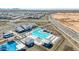 Community pool and clubhouse in a new construction neighborhood with mountain views at 2475 W Spaulding Ave, Apache Junction, AZ 85120