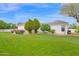 Expansive backyard featuring lush green grass, mature landscaping, and a well-maintained lawn at 3173 E Page Ave, Gilbert, AZ 85234
