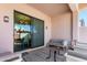 Relaxing patio featuring stylish outdoor furniture and a patterned rug for a cozy ambiance at 333 N Pennington Dr # 15, Chandler, AZ 85224