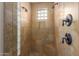 Large shower with dual shower heads and glass block window at 3353 E Nolan Dr, Chandler, AZ 85249