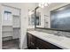 Beautiful bathroom with dual sinks, granite counters, and modern fixtures at 3471 E Azalea Dr, Gilbert, AZ 85298