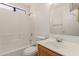 Bathroom featuring a shower-tub combination, a toilet, and a vanity with sink at 4450 E Amberwood Dr, Phoenix, AZ 85048