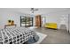 Bright bedroom with a sliding glass door and a great view of the pool at 5033 E Turquoise Ave, Paradise Valley, AZ 85253