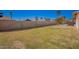 Spacious backyard features a well-maintained lawn, secure brick wall, and patio area, ideal for outdoor living at 547 E Sack Dr, Phoenix, AZ 85024
