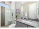 Bathroom featuring a glass door shower, granite vanity top, and modern fixtures at 6112 E Calle De Pompas --, Cave Creek, AZ 85331