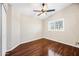 Cozy bedroom with vaulted ceiling, ceiling fan, and a bright window view at 9364 S Margo Dr, Tempe, AZ 85284