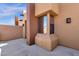 Exterior view of a patio with a private outdoor area with a unique architectural design at 17025 E La Montana Dr # 123, Fountain Hills, AZ 85268