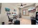 Functional home office featuring two computer screens, a modern design, and natural light creating an ideal workspace at 2174 E Avenida Del Valle Ct, Gilbert, AZ 85298