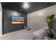 Cozy media room featuring a modern ceiling, large-screen TV, and plush seating for a comfortable viewing experience at 3529 N Boulder Canyon St, Mesa, AZ 85207