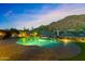 Inviting backyard pool and spa with desert landscaping and mountain views at 3529 N Boulder Canyon St, Mesa, AZ 85207