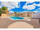 Backyard features swimming pool, diving board and mature trees at 8014 W Mescal St, Peoria, AZ 85345