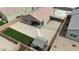 Aerial shot showcasing backyard with gravel landscaping, and outdoor living at 235 S San Gregorio Ln, Casa Grande, AZ 85194