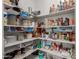Walk-in pantry with lots of shelving storage space for food and kitchen appliances at 3023 E Silversmith Trl, San Tan Valley, AZ 85143