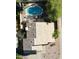 Aerial view of the backyard swimming pool with surrounding patio and outdoor kitchen at 53 W Pecan Pl, Tempe, AZ 85284