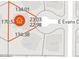 Map view showing property lines and dimensions on a quiet street with easy access at 6828 E Evans Dr, Scottsdale, AZ 85254