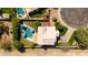 Aerial view of a private residence featuring a backyard pool and lush desert landscaping at 7053 S Heather Dr, Tempe, AZ 85283