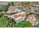 Aerial view of a well-maintained house with a backyard pool and lush landscaping in a residential neighborhood at 7168 N Via De Amigos --, Scottsdale, AZ 85258