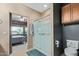 Bathroom featuring a glass door shower and access to the bedroom at 8205 S Pioneer Ct, Gold Canyon, AZ 85118