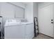 Laundry room with appliances, cabinets, and easy access to the outside at 10865 E Florian Ave, Mesa, AZ 85208