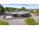 Aerial view displaying the home's sprawling layout, outdoor patio, and ample parking at 15218 E San Tan Blvd, Gilbert, AZ 85298
