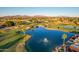 Aerial view of the golf course with lakes and mountain views at 1750 N Abner --, Mesa, AZ 85205