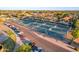 Aerial shot of the tennis courts with community and parking area at 1750 N Abner --, Mesa, AZ 85205