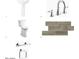 White bathroom pedestal sink, toilet, and chrome fixtures for a modern home at 35658 N Lodestone Dr, San Tan Valley, AZ 85144