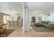 Spacious open floor plan connecting the living room and kitchen at 4331 E Avalon Dr, Phoenix, AZ 85018