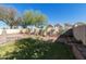 Backyard featuring lush lawn, brick edging, mature trees and block wall fence at 770 W Kent Pl, Chandler, AZ 85225