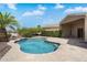 Backyard pool and landscaping with mature trees creating a relaxing outdoor oasis at 10290 N 117Th Pl, Scottsdale, AZ 85259